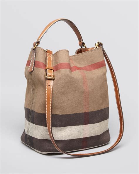 burberry ashby canvas bucket bag